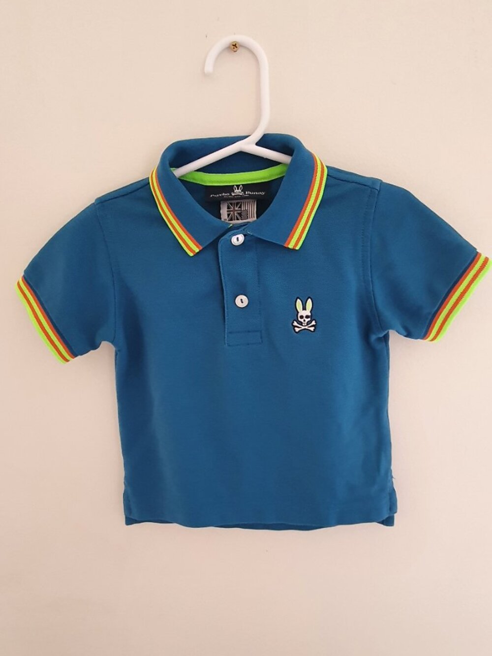 Psycho Bunny Toddler Boys Blue Polo Shirt Size 2T